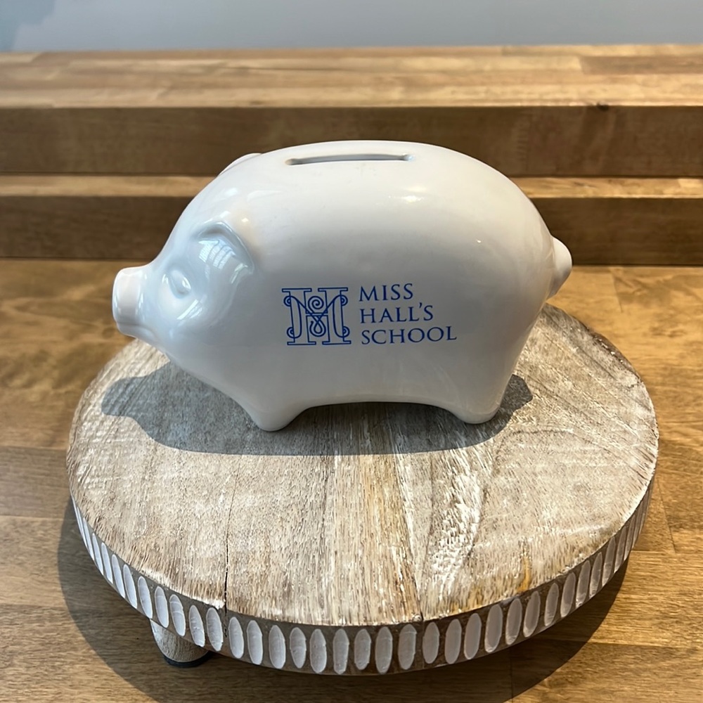 Vintage Ceramic Piggy Bank w/ Miss Hall’s School Logo